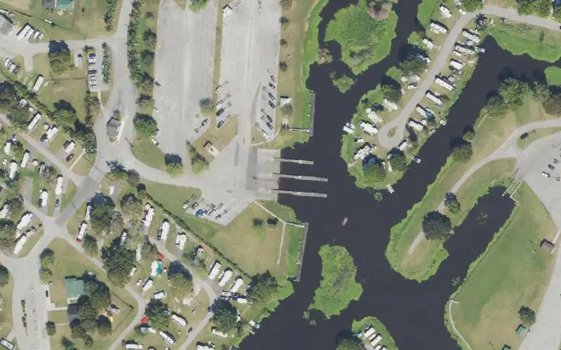 Aerial photo of the area around City of Belle Glade - Torry Island Public Boat Ramp - Pavillion Side, Palm Beach County
