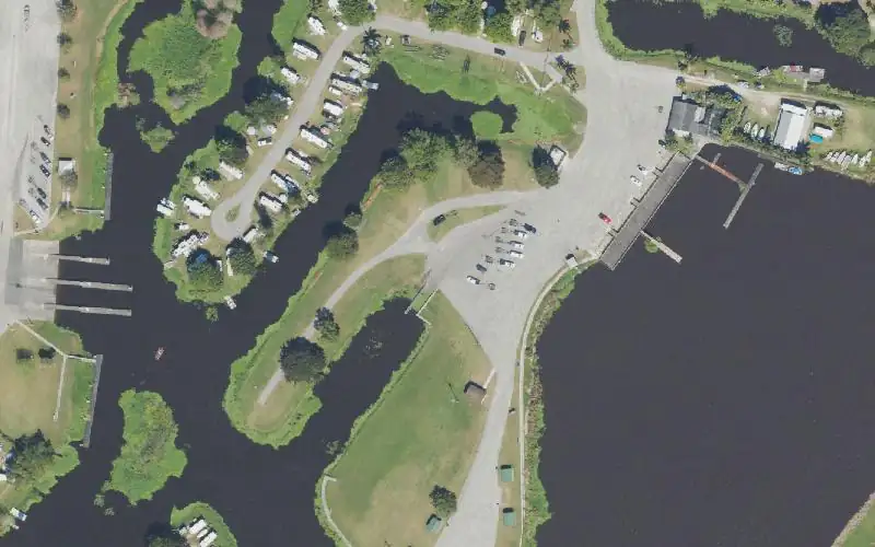 Aerial photo of the area around City of Belle Glade - Torry Island Public Boat Ramp - Slim's Fish Camp, Palm Beach County