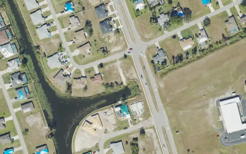 Aerial photo of the area around City of Cape Coral - Primitive Boat Ramp - 802 SW 7th Terrace, Lee County