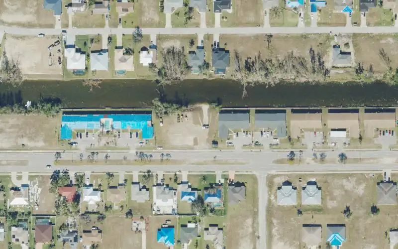 Aerial photo of the area around City of Cape Coral - Primitive Boat Ramp - 845 Gleason Parkway, Lee County