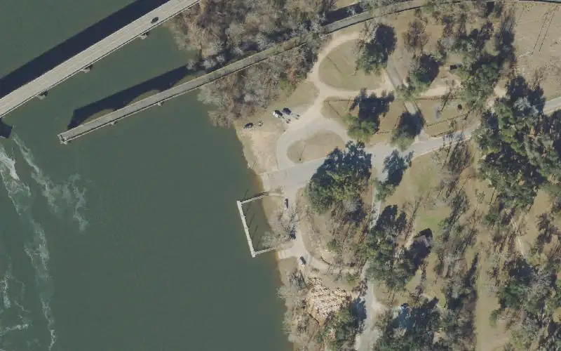 Aerial photo of the area around Clyde Hopkins Park Boat Ramp, Gadsden County