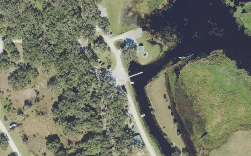 Aerial photo of the area around Coleman Landing at Shady Oaks Recreation Area - Outboard Ramp, Polk County