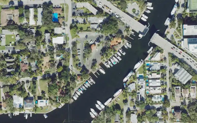 Aerial photo of the area around Cooleys Landing Public Boat Ramp, Broward County