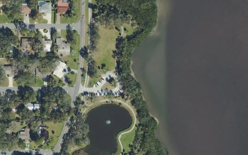 Aerial photo of the area around Cooper's Bayou Park Canoe Launch, Pinellas County