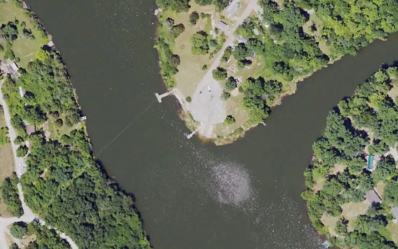 Aerial photo of the area around Corinth Lake Ramp, Grant County