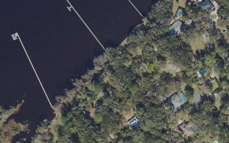 Aerial photo of the area around County Dock Hand Launch Area, Duval County