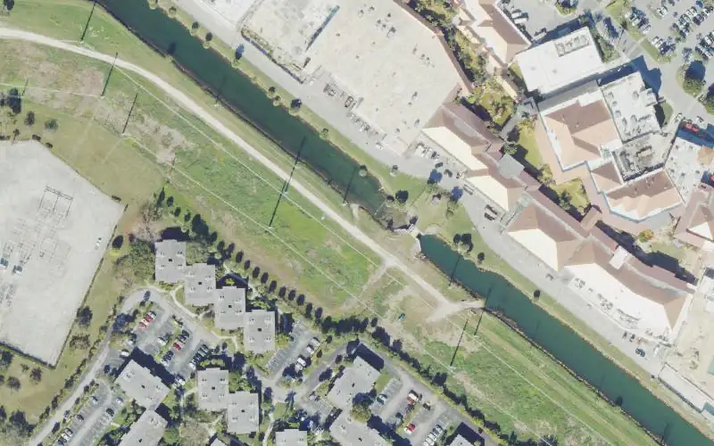 Aerial photo of the area around Cutler Drain Canal ( C-100C West of Water Control Structure S-119 ), Miami-Dade County