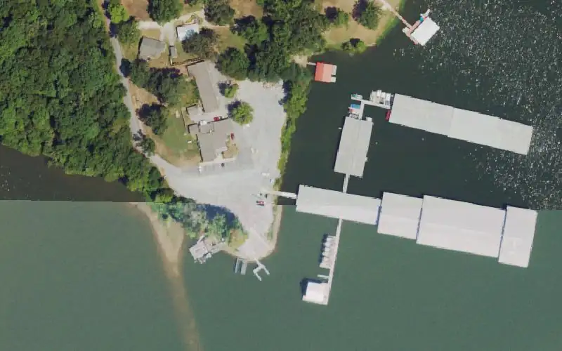 Aerial photo of the area around Cypress Creek, Calloway County