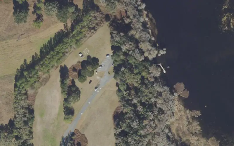 Aerial photo of the area around Cypress Landing Public Boat Ramp, Leon County
