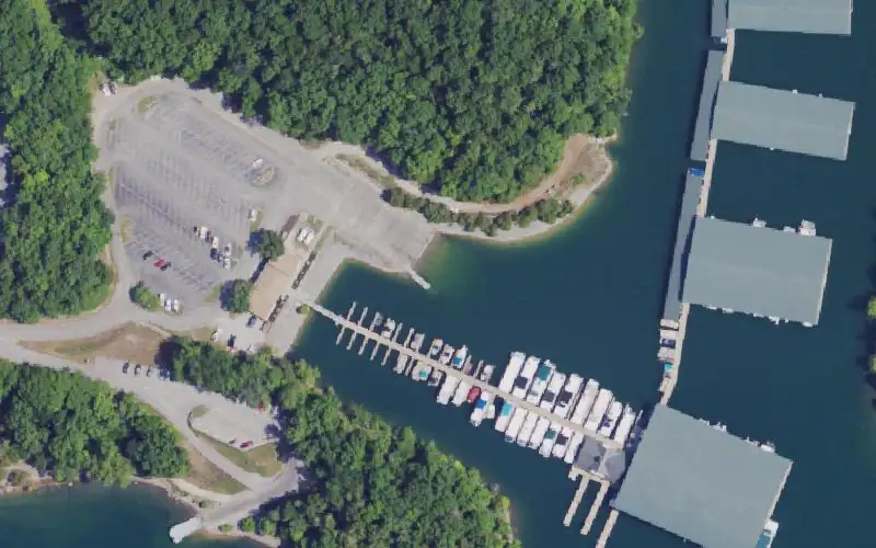 Aerial photo of the area around David L. Hayes Boat Ramp, Clinton County