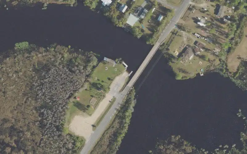 Aerial photo of the area around David W. Hutchinson Park Boat Ramp, Bay County