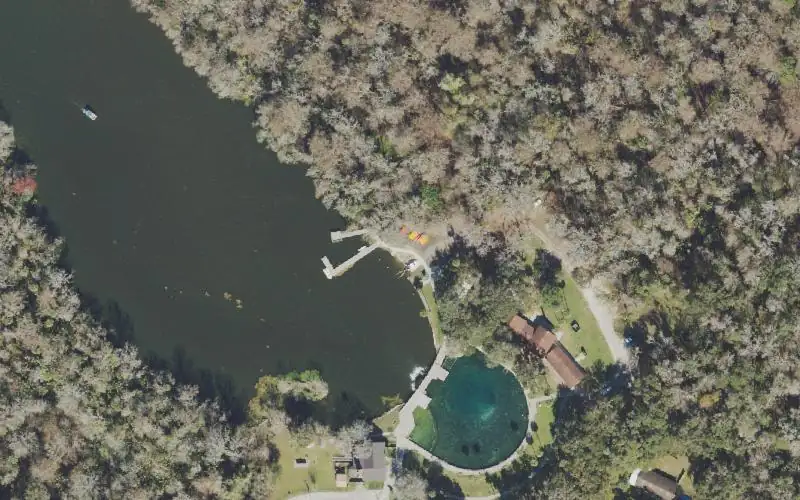 Aerial photo of the area around De Leon Springs State Park - Paddlecraft Launch, Volusia County