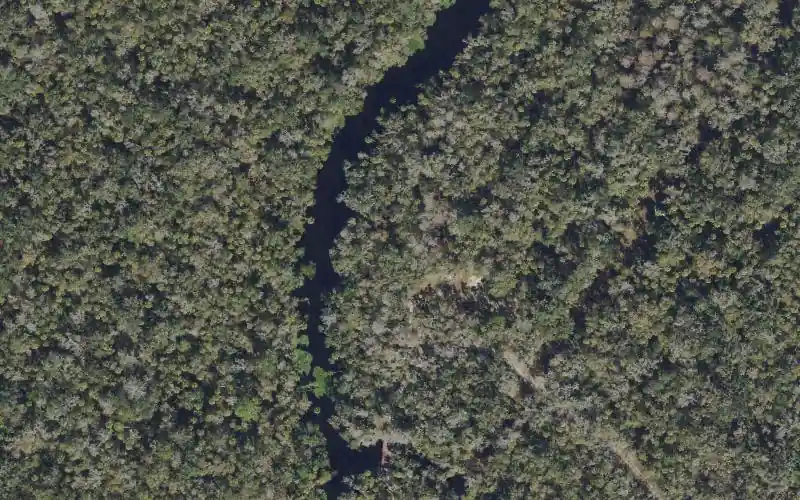 Aerial photo of the area around Dead River Park Canoe Landing - North (Hillsborough River), Hillsborough County