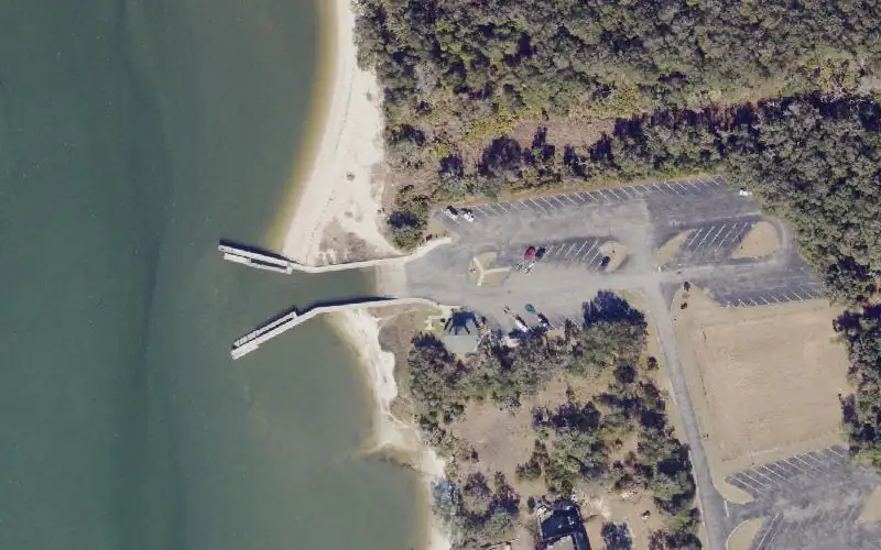 Aerial photo of the area around Dee Dee Bartels Public Boat Ramp, Nassau County