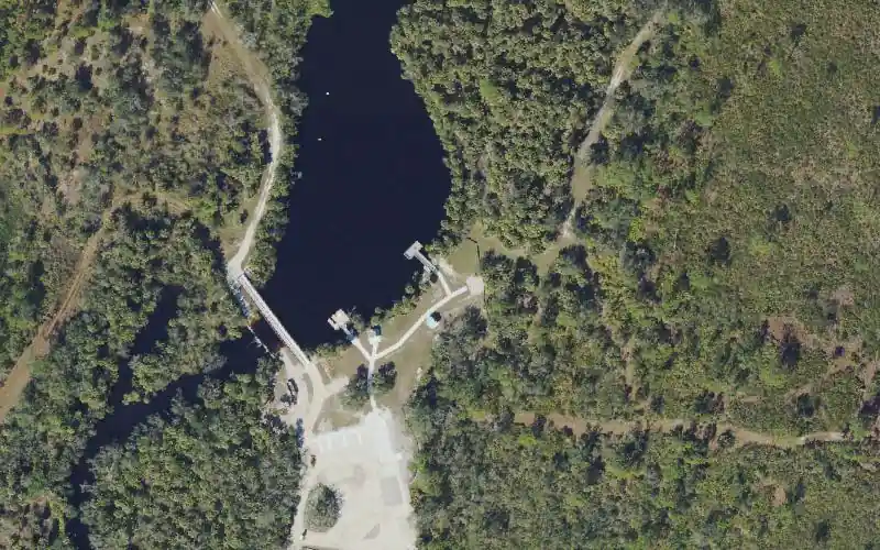 Aerial photo of the area around Deer Prairie Creek Preserve Upstream Kayak Launch, Sarasota County