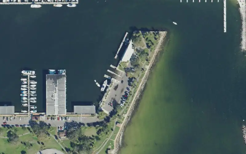 Aerial photo of the area around Demens Landing Park Boat Ramp, Pinellas County