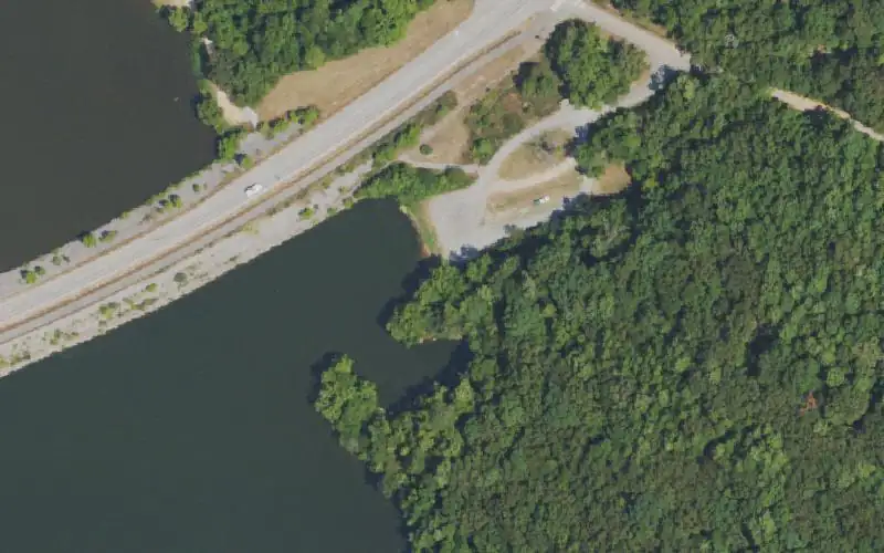 Aerial photo of the area around Devil's Elbow - LBL, Trigg County