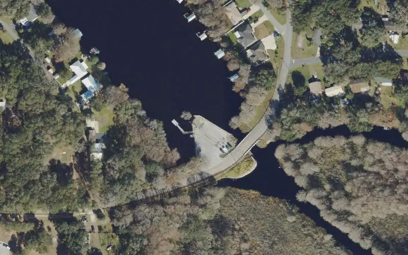 Aerial photo of the area around Duval Island Public Boat Ramp, Citrus County