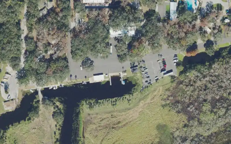Aerial photo of the area around East Lake Public Boat Ramp, Osceola County