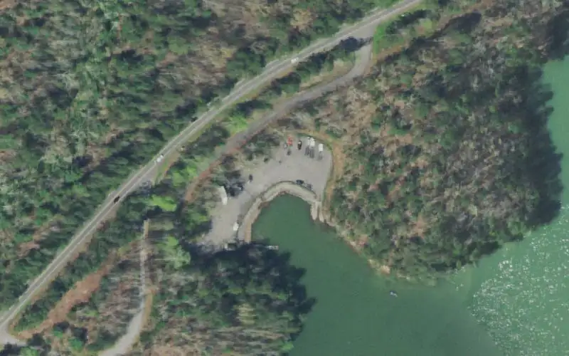 Aerial photo of the area around East Parksville Boat Ramp, Polk County