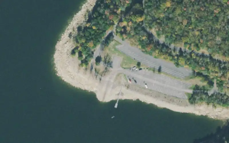 Aerial photo of the area around Edgar Evins Sp Ramp 1, DeKalb County