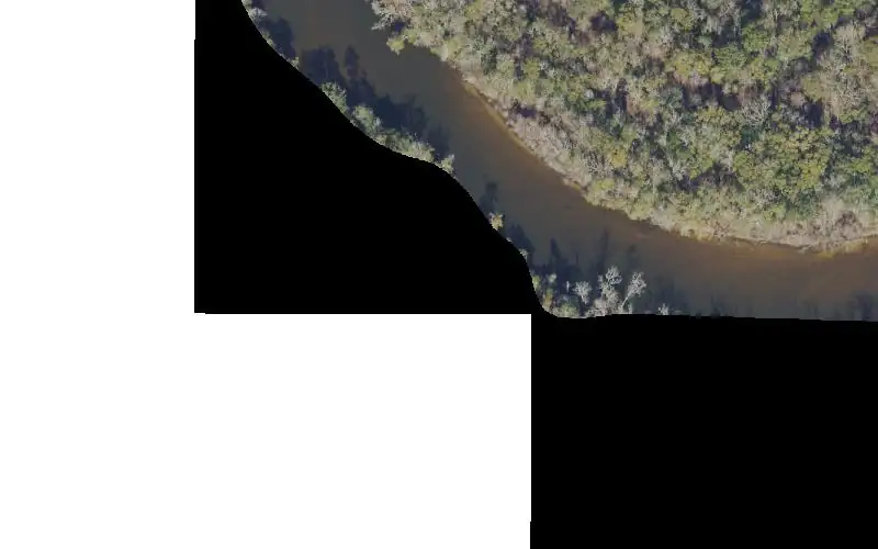 Aerial photo of the area around Eglin AFB - Metts Bluff (RESTRICTED ACCESS - PERMIT REQUIRED), Okaloosa County