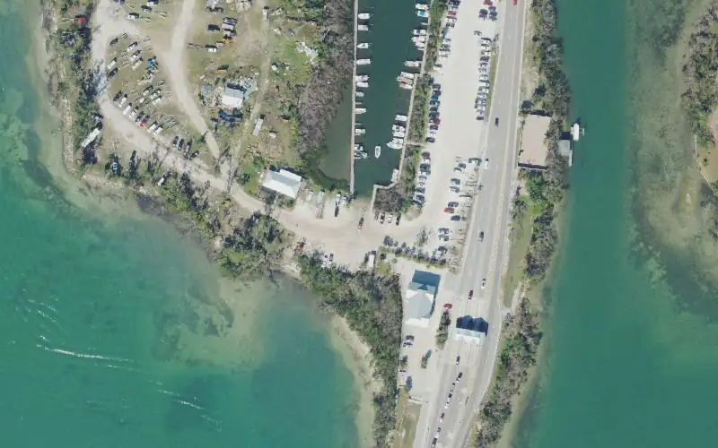 Aerial photo of the area around Eldred's Marina Boat Ramp, Charlotte County