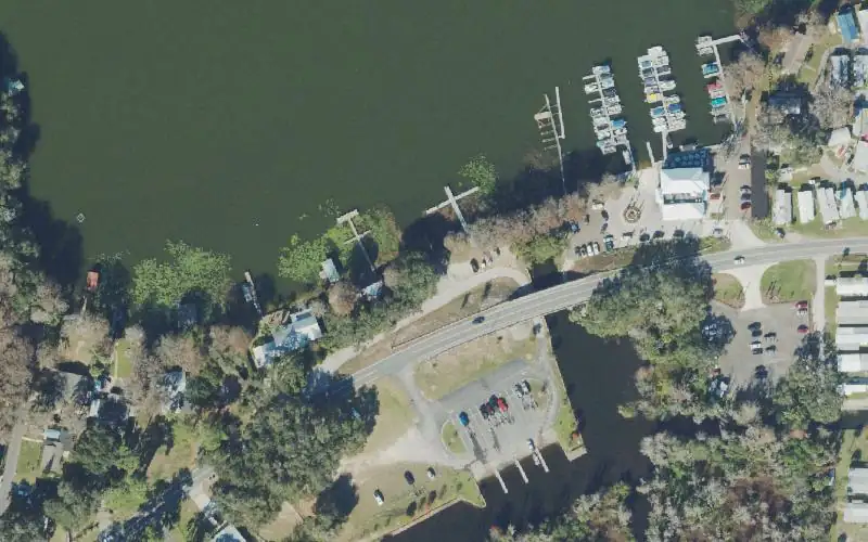 Aerial photo of the area around Eustis Lakeshore Drive Wayside Park & Boat Ramp, Lake County