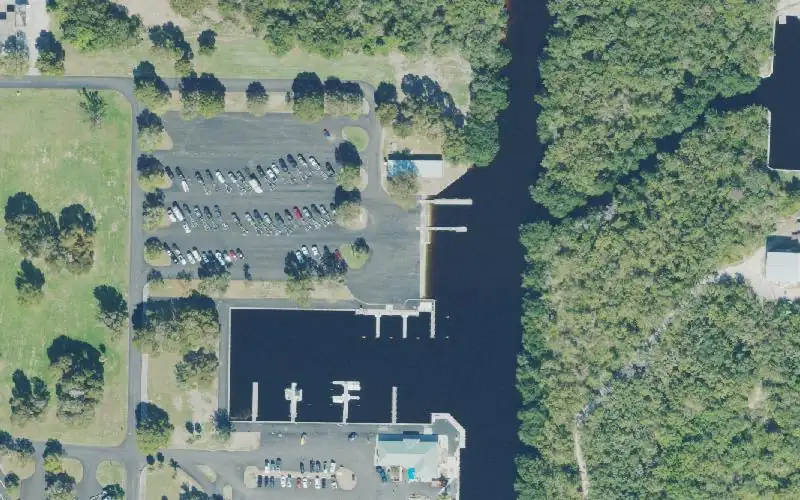 Aerial photo of the area around Everglades National Park - Flamingo Marina - Canal Side Boat Ramp, Monroe County