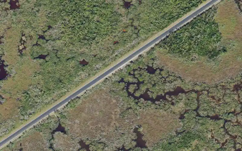 Aerial photo of the area around Everglades National Park - Noble Hammock Canoe Trail Put-In, Miami-Dade County