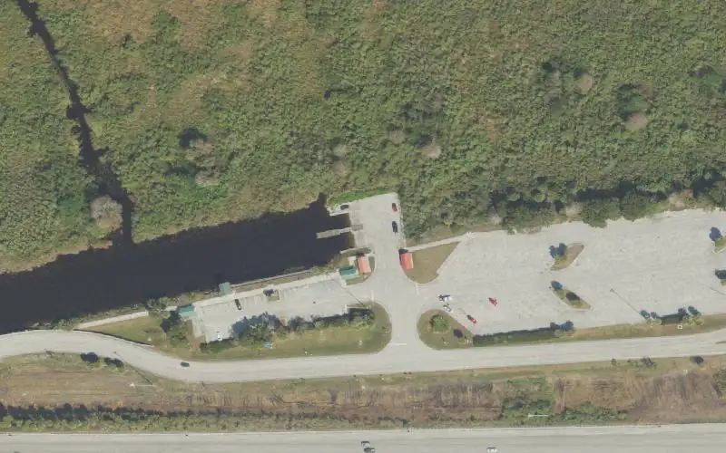 Aerial photo of the area around Everglades WMA - Alligator Alley - Mile 35 Rest Area North, Broward County
