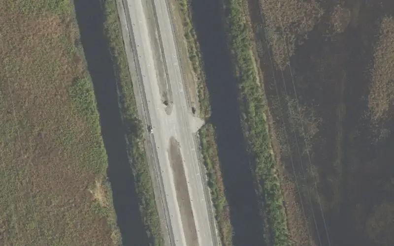 Aerial photo of the area around Everglades WMA - Highway 27 (Mile 35.2) - aka. Bergeron's, Broward County