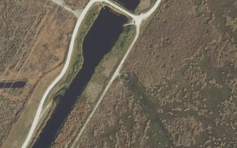 Aerial photo of the area around Everglades WMA - WCA-2A Sportsman's Crossover Airboat Ramp, Palm Beach County