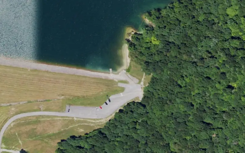 Aerial photo of the area around Fagan Branch Ramp, Marion County