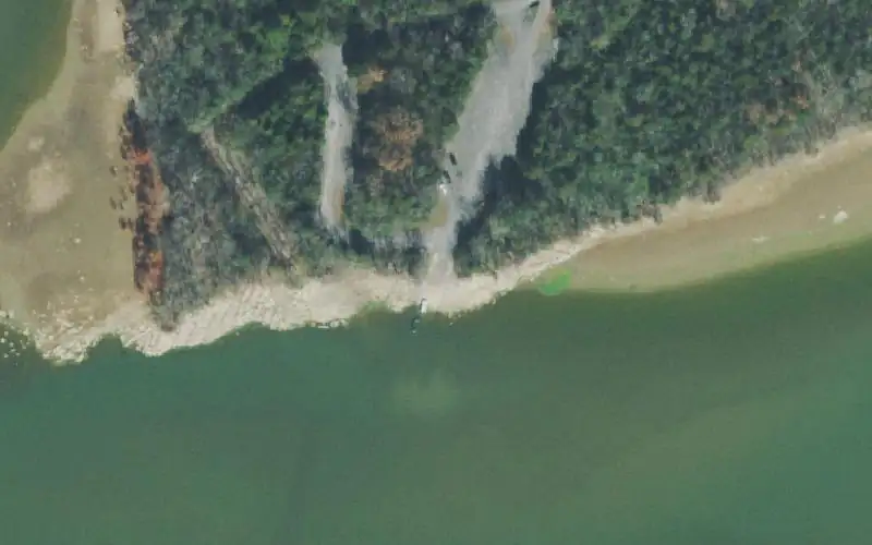 Aerial photo of the area around Fall Creek, Rutherford County