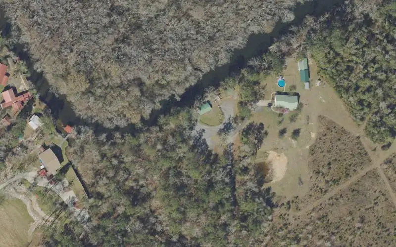 Aerial photo of the area around Fanning Branch (Two Creek) Park Public Boat Ramp, Washington County