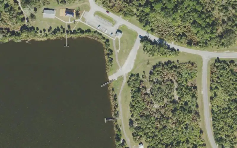 Aerial photo of the area around Fay Lake Wilderness Park Non-motorized Boat Ramp, Brevard County