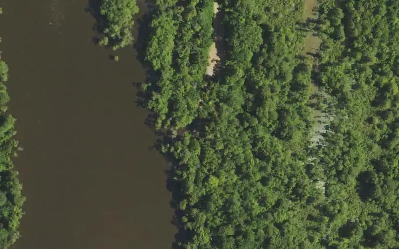 Aerial photo of the area around Flat Lake, Ballard County