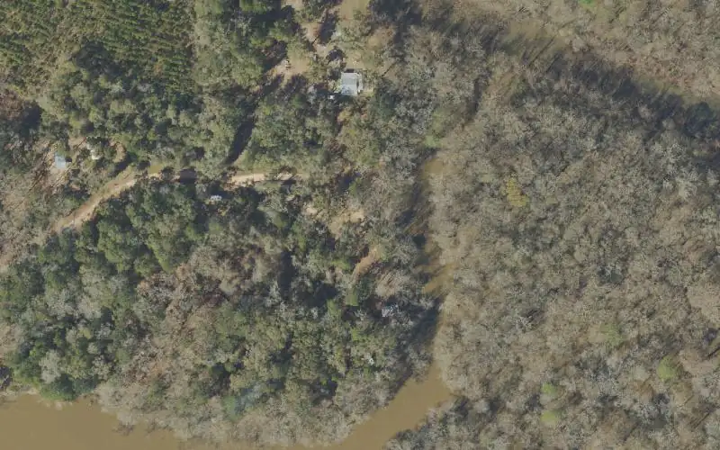 Aerial photo of the area around Former Cedar Log Landing Public Boat Ramp (Old Location), Walton County