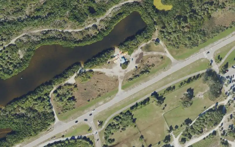 Aerial photo of the area around Fort DeSoto Park - Soldier Hole - Kayak Rentals and Launch, Pinellas County