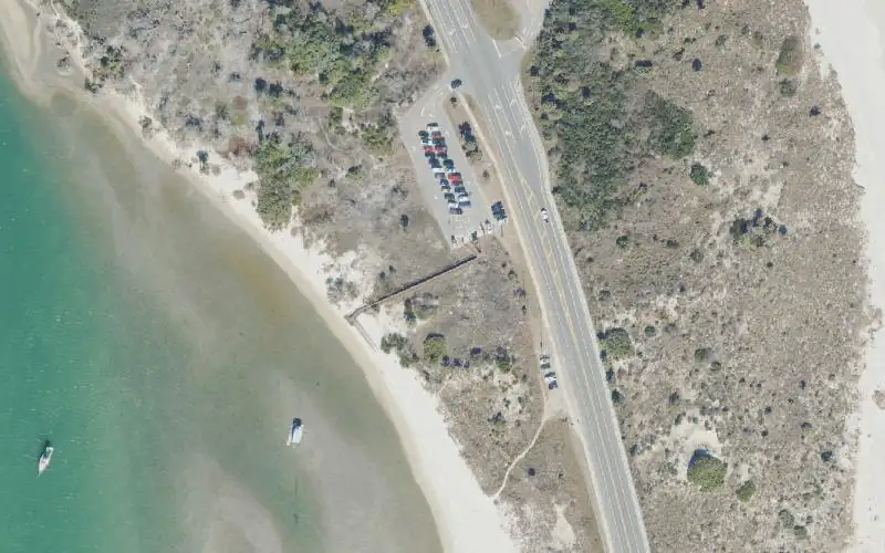 Aerial photo of the area around Fort Matanzas National National Monument - Matanzas Inlet West Parking Lot Paddlecraft Access , St. Johns County