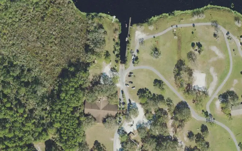 Aerial photo of the area around Fox Lake Park, Brevard County