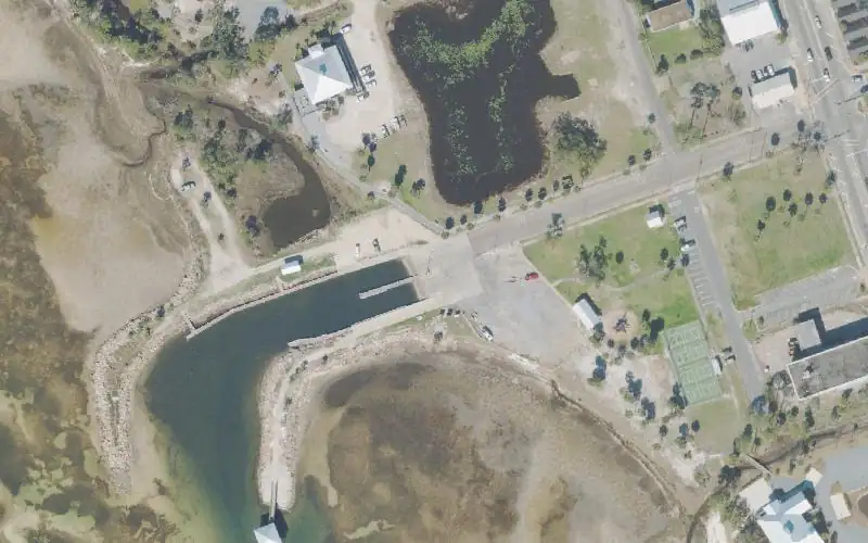 Aerial photo of the area around Frank Pate Park at Port St. Joe, Gulf County