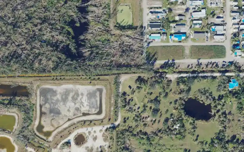 Aerial photo of the area around Fritz Park Calusa Land Trust Kayak Access (High Tide Only!), Lee County