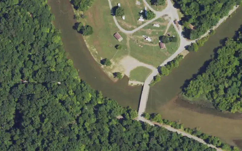 Aerial photo of the area around German Bridge Ramp, Floyd County
