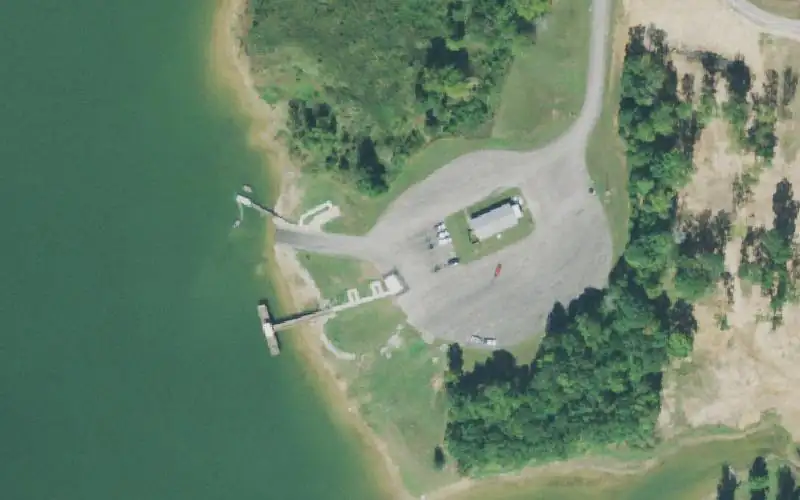 Aerial photo of the area around Gibson County Lake, Gibson County