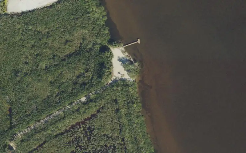 Aerial photo of the area around Gifford Dock 45th Street Canoe Access, Indian River County