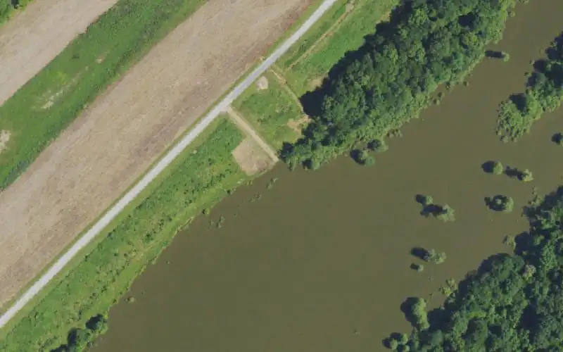 Aerial photo of the area around Goose Pond Ramp, Ballard County