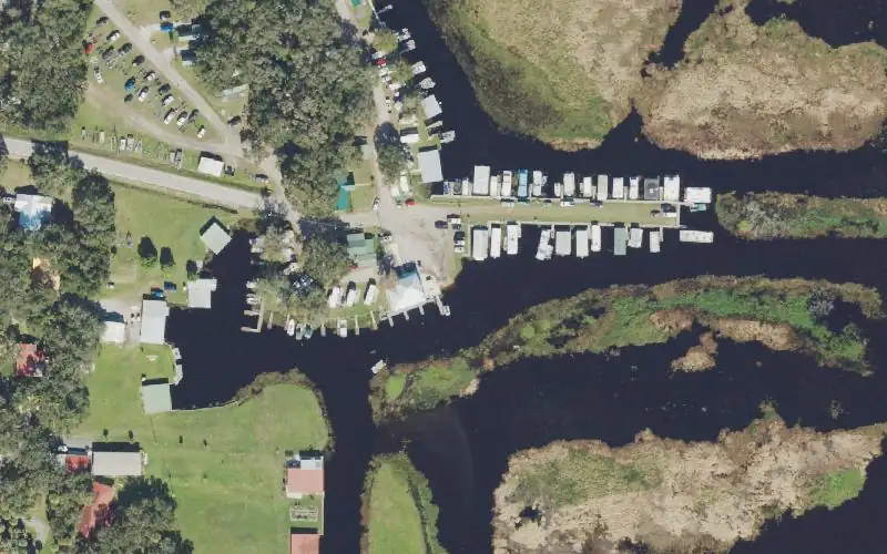 Aerial photo of the area around Grape Hammock Fish Camp, Polk County