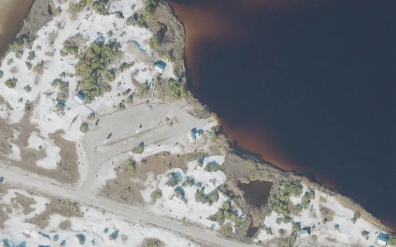 Aerial photo of the area around Grayton Beach State Park Boat Ramp (Small Boats), Walton County